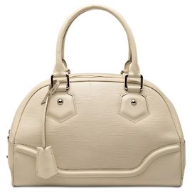 Sac à main Bowling Montaigne PM Epi Louis Vuitton Blanc Blanc cassé