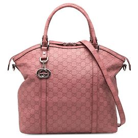 Gucci Guccissima Soho Pink Leather Handbag Pink