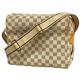 Bolsa de Ombro Naviglio Damier Azur Louis Vuitton Branco
