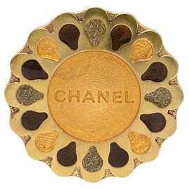 Spilla Logo Placcata Oro Chanel D'oro
