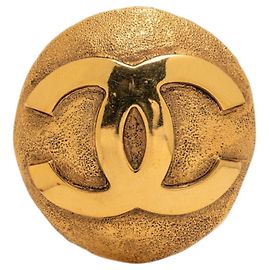 Spilla rotonda vintage Coco Mark di Chanel D'oro