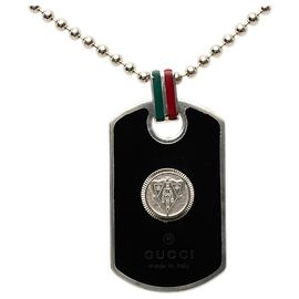 Colar Gucci Crest Sherry Line Prata Multicor