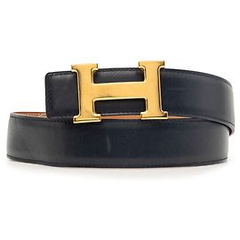 Hermès Hermes Constance H-Buckle Reversible Belt Black