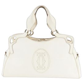 Bolsa tote de couro Marcello da Cartier Bege Cru