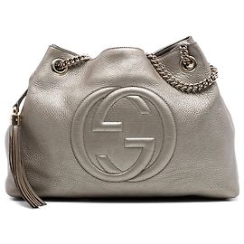 Gucci Gold Medium Metallic Leather Soho Kettentasche Golden Andere