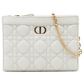 Bolso Every Dior Caro de piel de ternera Cannage suave blanco Dior Blanco