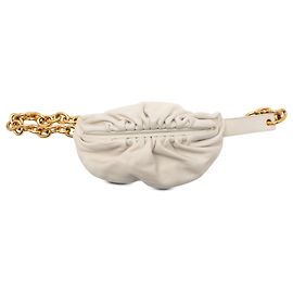Bottega Veneta White Lambskin Belt Chain Pouch White