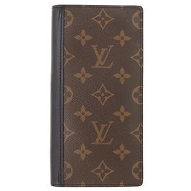 Louis Vuitton Monogram Macassar Long Wallet Brown Black Monogram