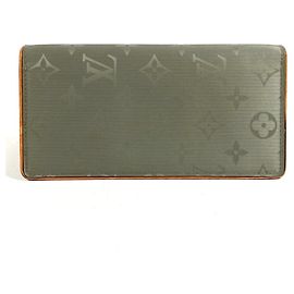 Louis Vuitton Monogram Titanium Portefeuille Brazza Long Wallet Brown