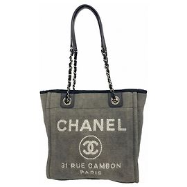Chanel Deauville Chain Tote Bag Brown