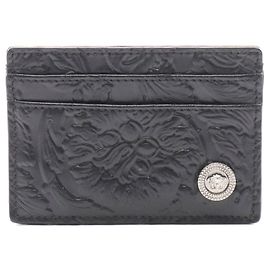 Versace Medusa Leather Card Case Black