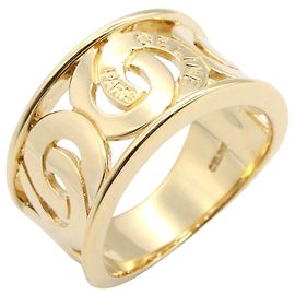 Céline Celine K18 Gelbgold Logo Ring Golden Metallisch