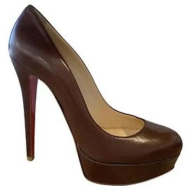 Christian Louboutin Bianca platform heels brown leather size 39 Brown