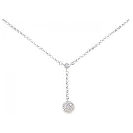 Collar de diamante en oro blanco K14 Tasaki Plata