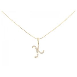 Autre Marque Collier initiale K en Au750 et diamants Doré