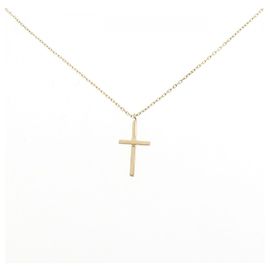 Autre Marque Colar Cruz Au750 Dourado
