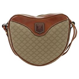 Céline Celine Vintage Macadam Canvas and Leather Beige