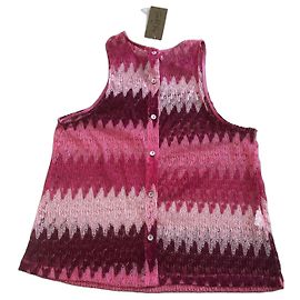Autre Marque Top de renda rosa e bordô Rosa Multicor Bordeaux