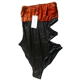 Autre Marque Bandeau-Einteiler Schwarz Orange