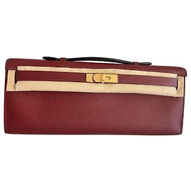 Hermès Kelly Cut clutch Dark red