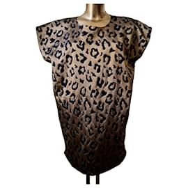 Autre Marque Top MOIMOI with leopard print Black Golden Leopard print