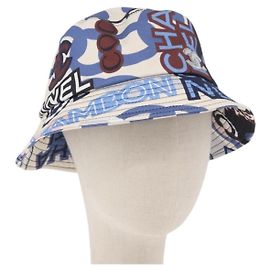 CHANEL Hut Baumwolle Weiß CC Auth YKZ930M Weiß