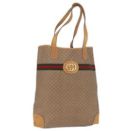 Bolsa Sherry Line em PVC Bege Micro GG Supreme Web da GUCCI 002 904 0131 Auth yk20192A Bege Dourado
