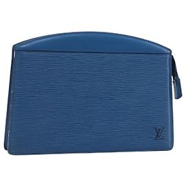 LOUIS VUITTON Epi Trousse Crete Pouch Blue M48405 LV Auth BAZ283 Blue