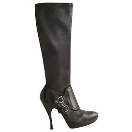 Céline Boots à boucles noires Noir