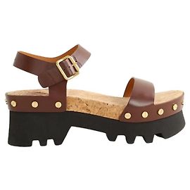 Chloé Brown Leather Mules 36 Brown