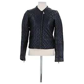 Maje Schwarze Lederjacke Schwarz