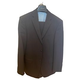 Versace Two-piece wool suit Black Dark blue