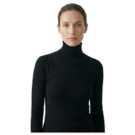 Yves Saint Laurent Feiner schwarzer Rollkragenpullover Schwarz