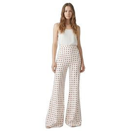 Autre Marque Calça Paloma Branca com Poás Branco Vermelho