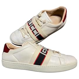 Baskets Gucci Ace avec détail Web Blanc Rouge