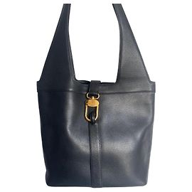 Delvaux Liaison Handtasche aus schwarzem Leder Schwarz