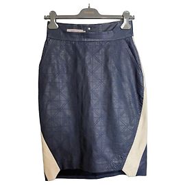 Autre Marque Saia de couro Preen Line Areia Azul escuro