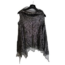 Autre Marque Marc Le Bihan Black Sequin Tulle Sleeveless Top Black