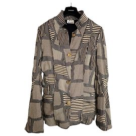 Autre Marque Blazer Patchwork Acne Studios Noir Beige Métallisé
