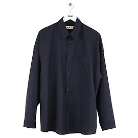 Marni Navy Blue Wool Shirt Navy blue