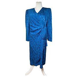 Robe Abstraite Vintage Givenchy Bleue Bleu