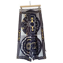 Pantalones Hermès Efecto Caleidoscopio Seda Morado Oscuro Morado oscuro