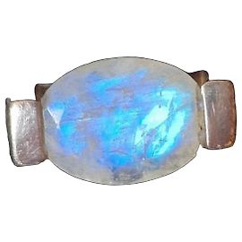 Clio Blue Émilienne Moonstone Silver Ring Silvery