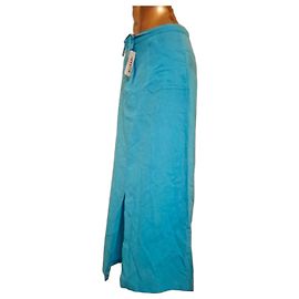 Autre Marque Gonna lunga in lino e cotone turchese Turchese