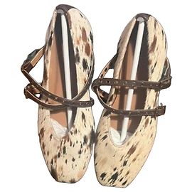 Autre Marque Ballerines Jungle à Imprimé Stella Ganzitos Marron Blanc