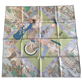 Hermès: Schal "Die Handwerker von Hermès" 90 cm Mehrfarben