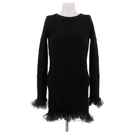 Saint Laurent Kurzes schwarzes strukturiertes Kleid Schwarz
