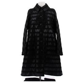 Alaïa Schwarzer Wollmantel Schwarz