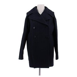 Alaïa Strukturierter Marine-Mantel Marineblau