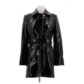 Courreges Trench corto negro de vinilo Negro